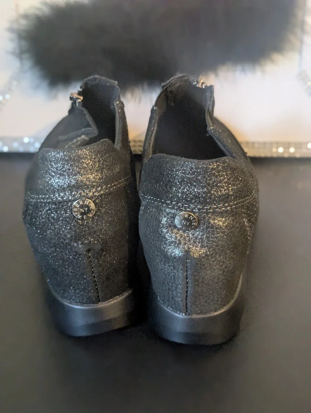 Bernie Mev New York Black Athletic Top Zip Sneakers NWOB